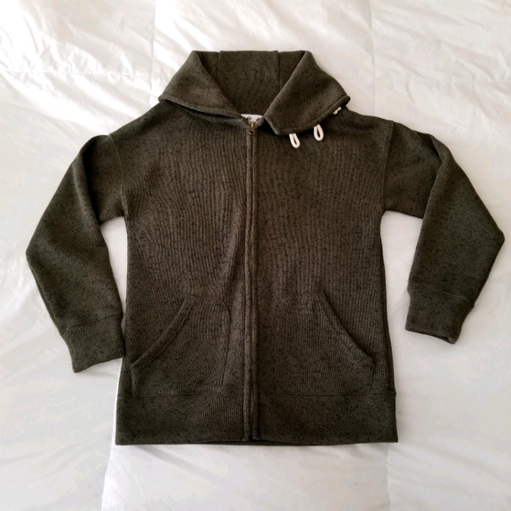 Olive green heather sweater jacket